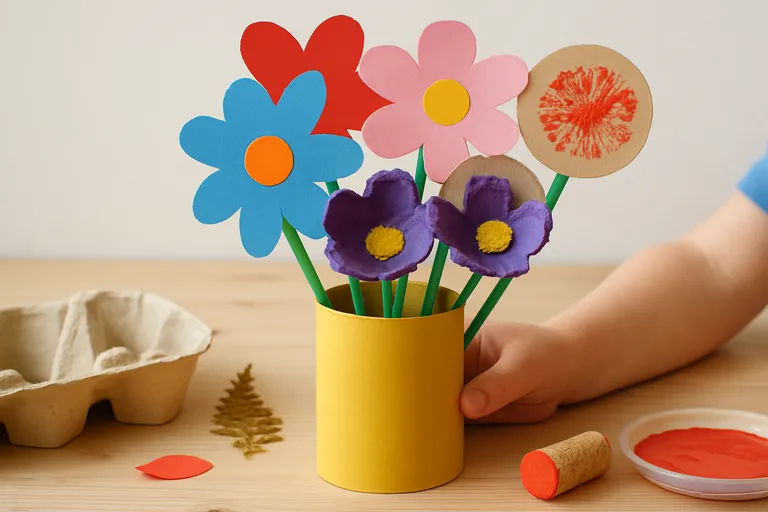 Creatief met je peuter: kleurrijke bloemen knutselen van eenvoudige materialen