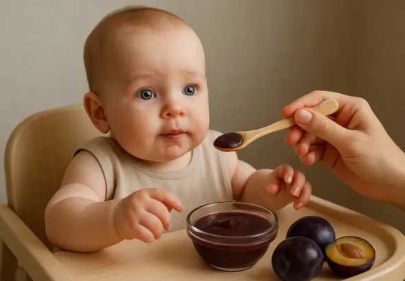 Je baby en pruimen: veilig starten met zachte eerste hapjes