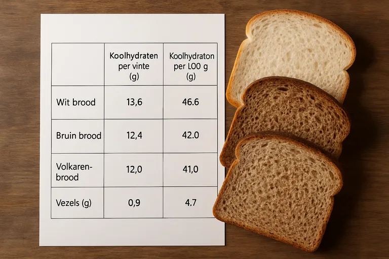 Hoeveel koolhydraten per broodsoort?